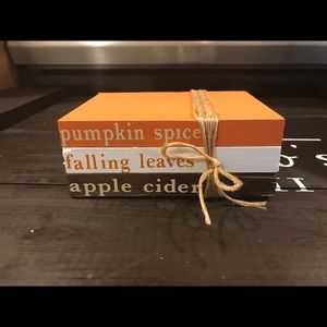 Fall stacked books